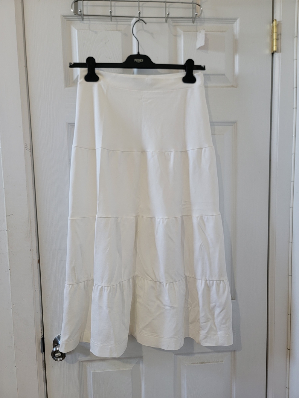 White Tiered Midi Skirt - Unbranded